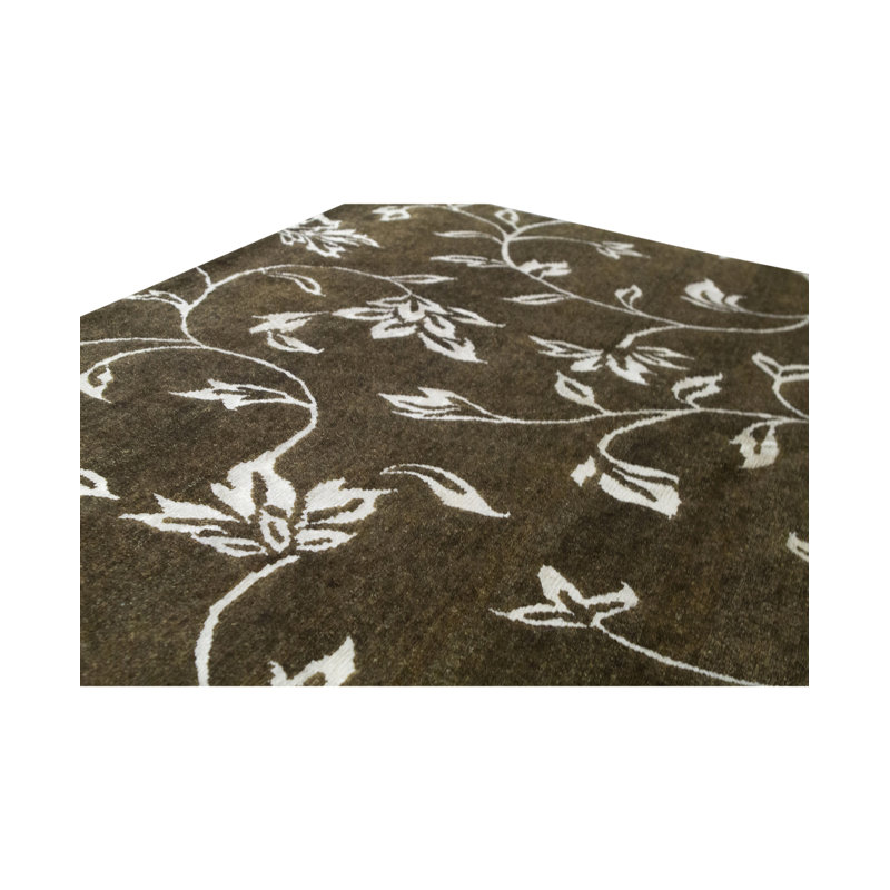 Himalayan Floral Area Rug in Brown