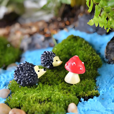 Accessoires de jardin féerique, 28 pièces, ensemble de forêt miniature, minuscule animal en résine, figurines de jardin miniatures avec mousse pour bricolage, décoration de bureau