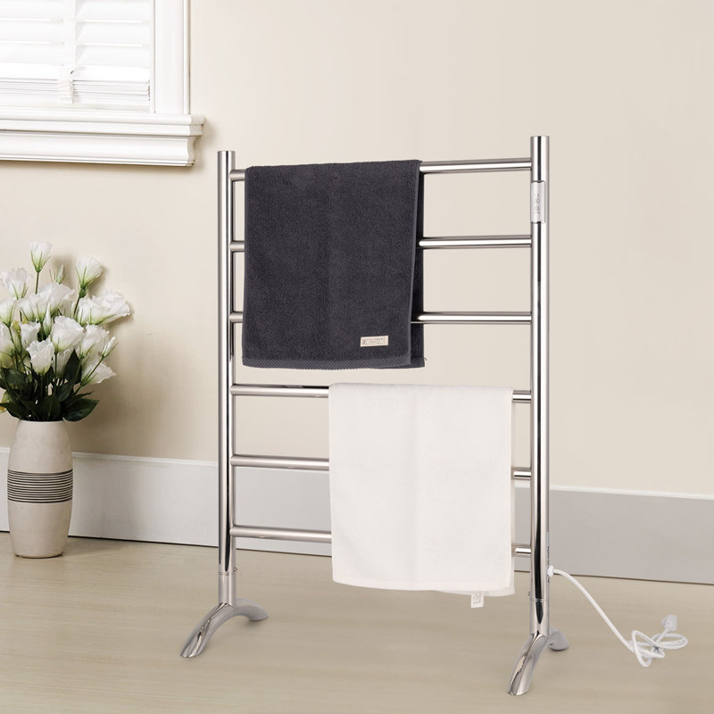 Chauffe-serviettes électrique 6 barres, Miroir poli