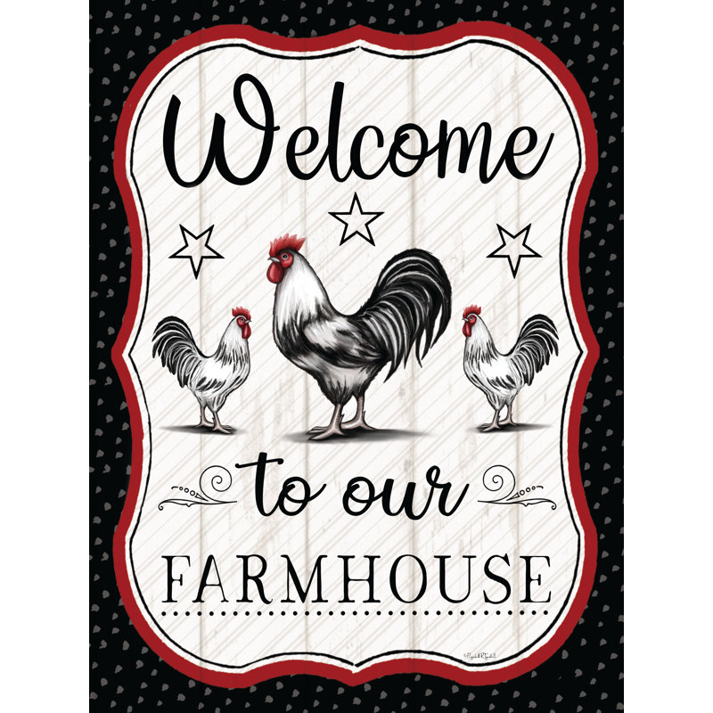 Bienvenue dans notre ferme par Elizabeth Tyndall, 40" H x 30" W, Maple Floater Framed Canvas Print without Mat