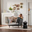 Fauteuil d'appoint surdimensionné en chenille de style moderne avec méridienne simple pour salon, chambre à coucher