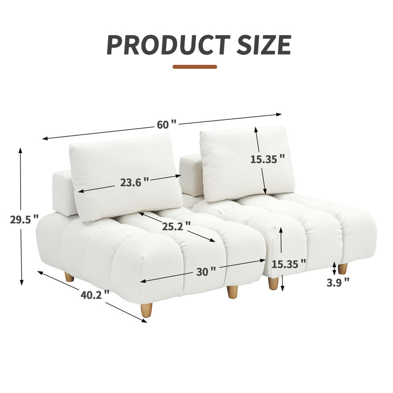 Canapé 60 po, Beige