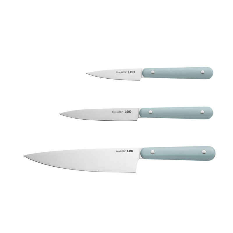 Ensemble de 3 couteaux en acier inoxydable BergHOFF Spirit, Bleu sarcelle