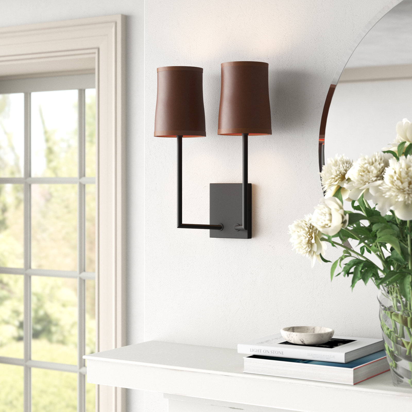 Hamil 2 Light Dimmable Armed Sconce