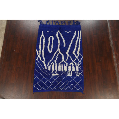 Moroccan One-of-a-Kind 5' X 7'7" New Age Wool Area Rug in