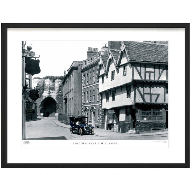 Lincoln, Castle Hill C1920 - Single Picture Frame Print, 31.5cm H x 38.8cm W x 2.3cm D, Dark Grey/Ivory