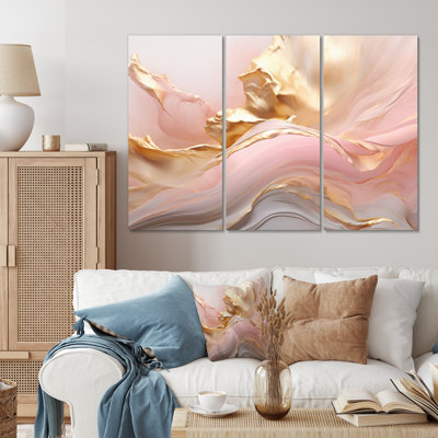 «Exquise Wave Harmony», impression sur toile 3 pièces
