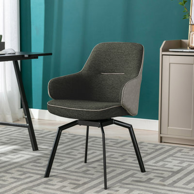 Zynah Swivel Upholstered Accent Chair with Steel Legs