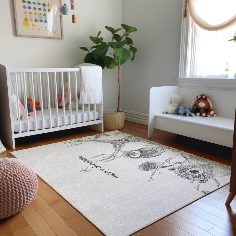 Red Rectangular Non-Slip Washable Synthetic Area Rug