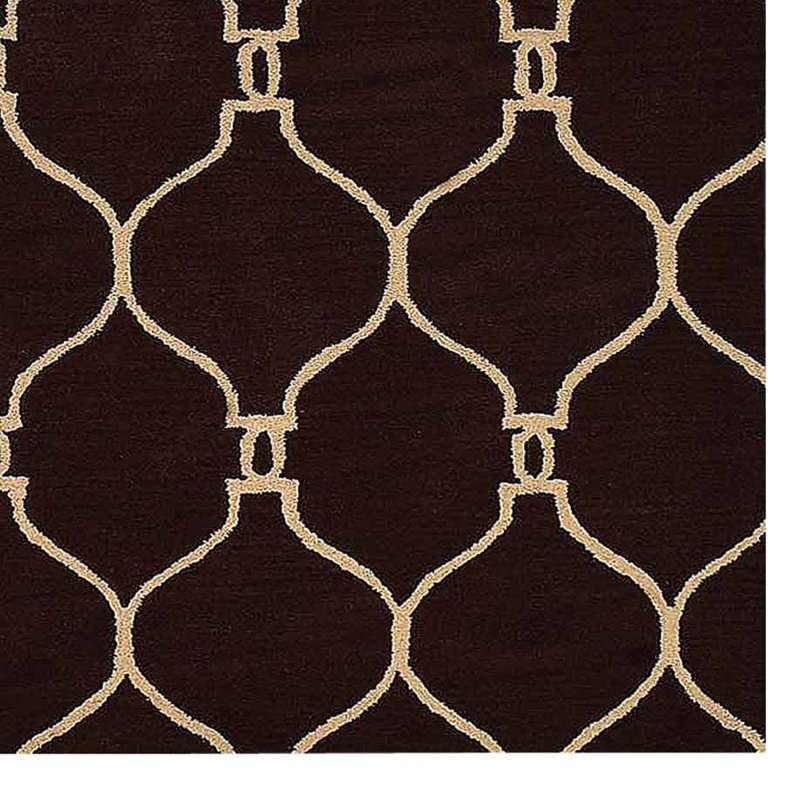 Selen Hand Tufted Wool Eco-Friendly 9x12 Area Rugs - Rectangle, Brown Beige Color, Geometric Modern Design, High Pile Thick Handmade Anti Skid Area Rugs for Living Room, Bed Room