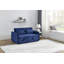Canapé-lit convertible moderne de 55 po avec 2 poches pour accoudoirs amovibles, canapé-lit en velours avec lit escamotable, 2 coussins et dossier ajustables pour le salon, accoudoirs à motif quadrillé-1273060564