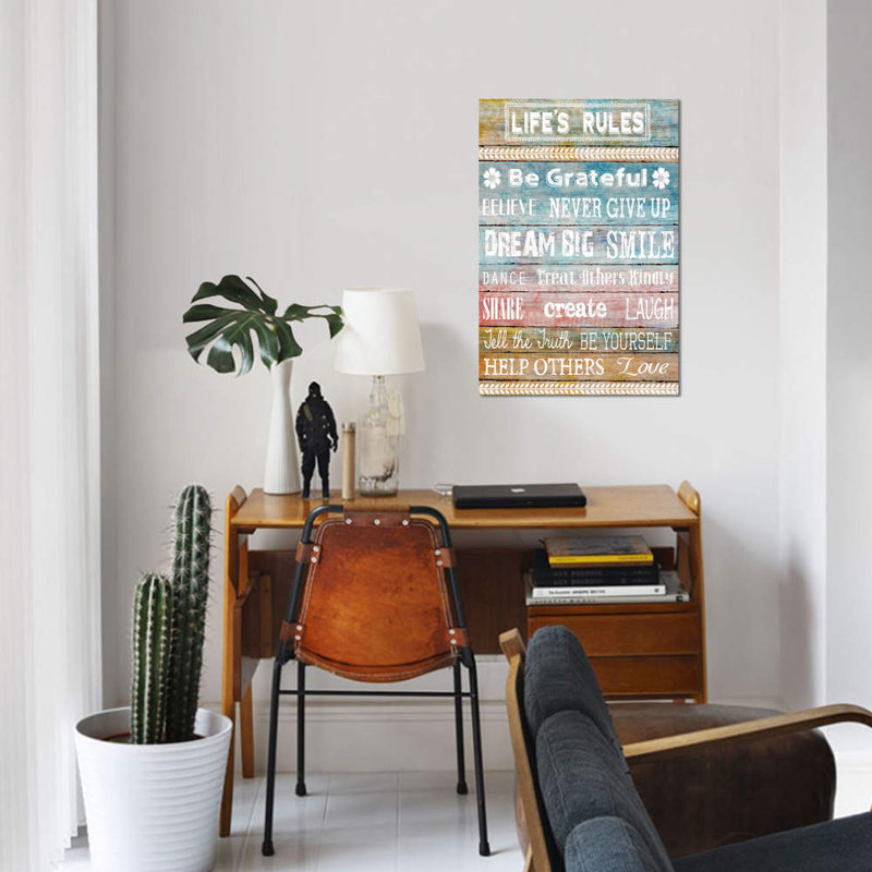 «Life's Rules» par Conrad Knutsen - impression sur toile tendue, H 18 po x l 12 po x P 1,5 po, Toile tendue, Pas de tapis