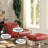ACME Quinto Accent Chair, Antique Red Top Grain Leather & Stainless Steel