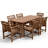 7-Piece 6-Person Rectangular 59" Long Patio Dining Set With Umbrella Hole-1500380860