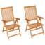 Chaises inclinables en bois de teck massif avec coussins-449137289-509633146