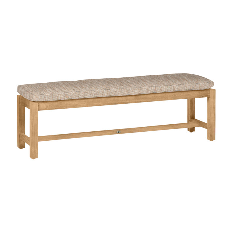 Banc sans dossier Club Teak - Teck naturel, Pas de soudure, Teck naturel, Toile sable