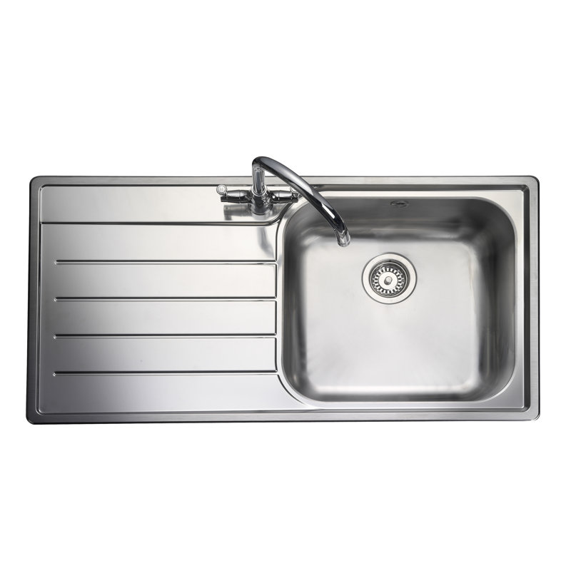 Oakland Single Bowl Inset Kitchen Sink, Left