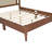 Wooden Platform Bed With Natural Rattan Headboard, Vintage Bed Frame With Wooden Slat Support-149902280-149902285