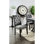 Chaises d'appoint de style rustique, tissu semblable au lin à boutons, bois massif, noir antique / gris pour la salle à manger noire / grise, décoration du dossier