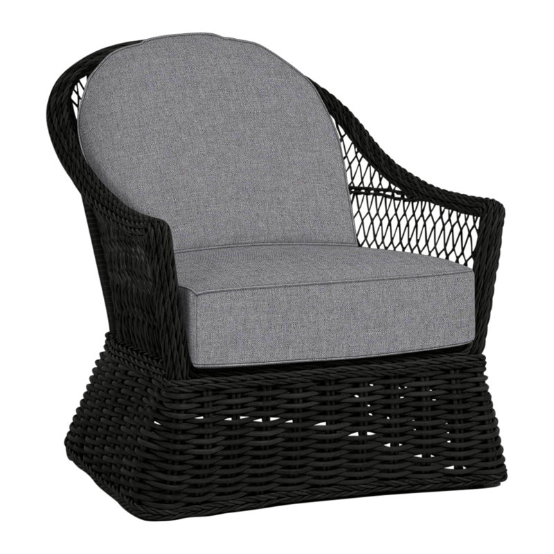 Soho Patio Chair with Cushions, No Welt, Black, Verona Mist