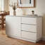 Buffet blanc moderne, armoire de rangement de 55,1 po de largeur avec 2 portes et 3 tiroirs, salle à manger et salon polyvalents-45479454