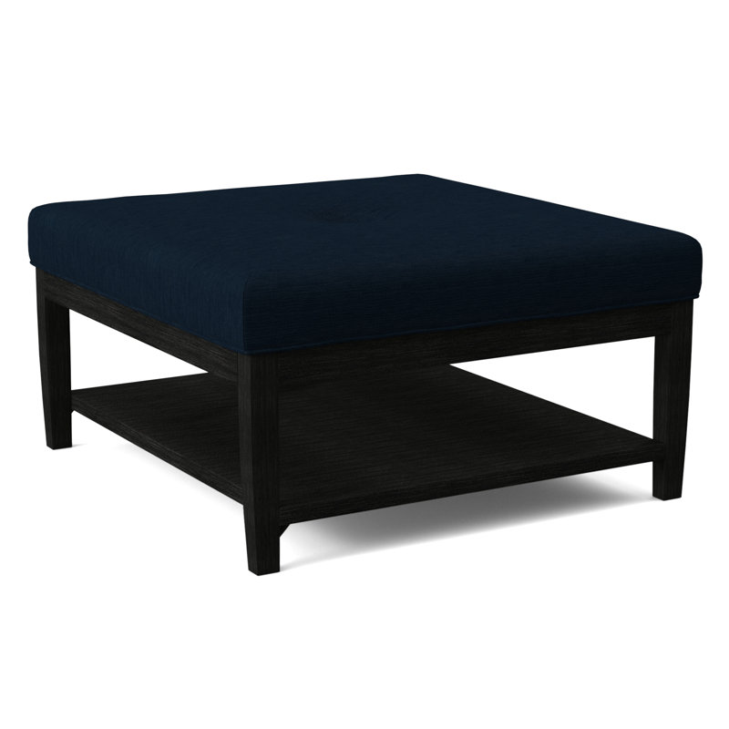 Hammond Square Ottoman, Antique Black Finish, Stone Crypton Performance; 0884-83