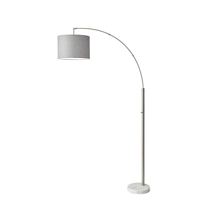 Lampe sur pied arquée 73,5 po Felice, Marbre blanc, Gris