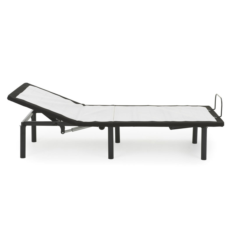 Lit simple en métal TG, mouvement de la tête avec télécommande câblée, gris, contrôle du confort articulaire par commande à distance,