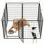 Enclos pour chien à 8 panneaux en métal avec porte, 39,4 po de hauteur - Niche pour animaux robuste pour l'intérieur et l'extérieur