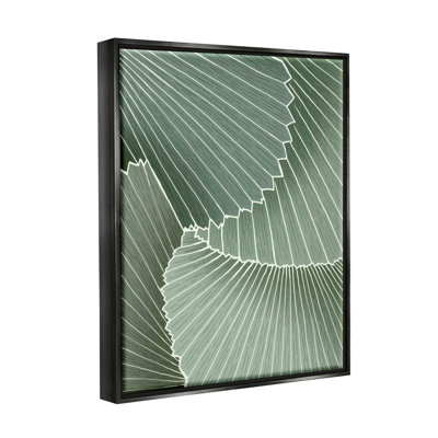 Modern Abstract Patterned Leaves Framed Floater Canvas Wall Art By Ziwei Li