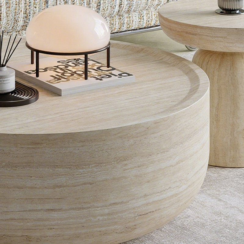 Table basse ronde Burlywood, H 11,81 po x L 35,43 po x l 35,43 po
