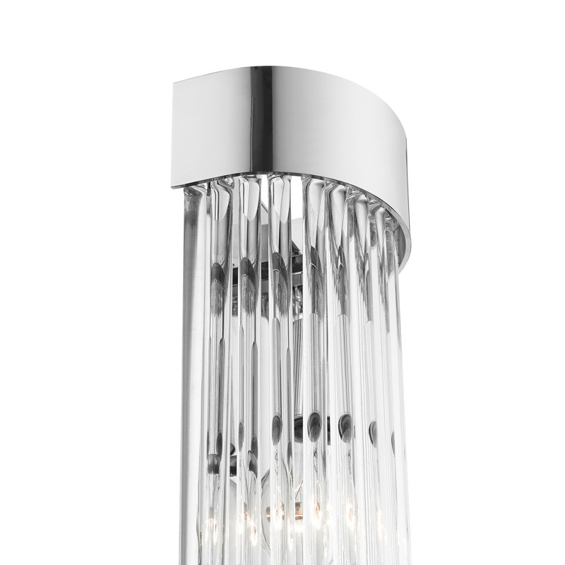 Bamey Steel Flush Mounted Sconce, Polished Chrome
