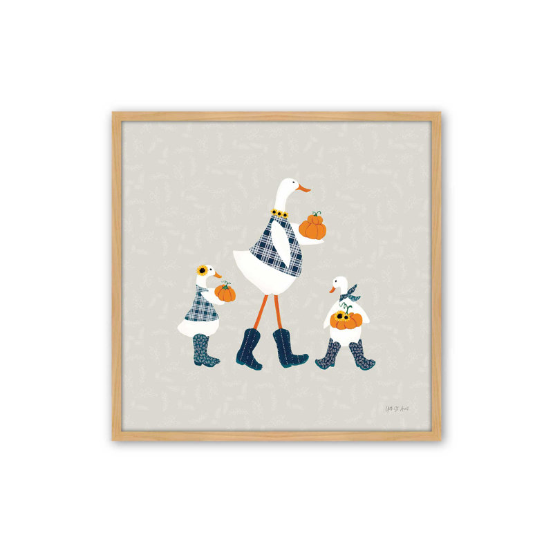 «Ducks in the Pumpkin Patch X» par Yvette St. Amant, reproduction d'art, H 30 po x l 30 po, Érable