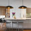 Dimmable Black Dome Flat Pendant Lighting 