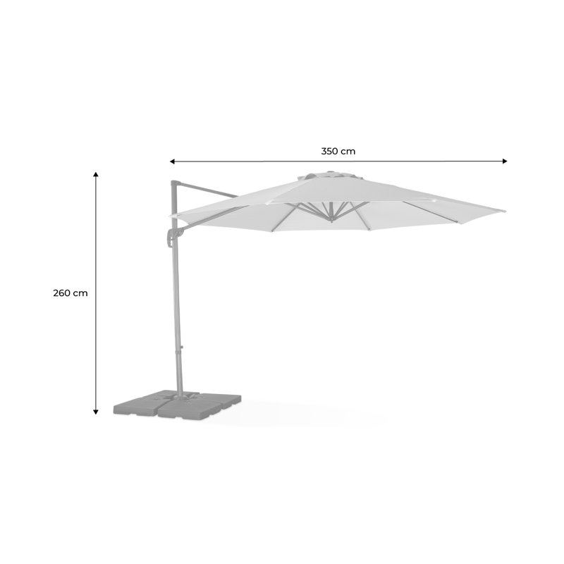 Andrian 350cm Cantilever Parasol, Light Grey