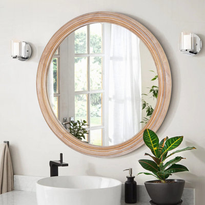 Miroir mural rond pour meuble-lavabo