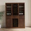 Armoire à vin modulaire avec tablettes de rangement et huche, polyvalente pour la salle à manger, l'espace de vie et le bureau-1302725113