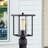 Albury 12.5"H Square UV Resistant Black Transparent Glass Outdoor Lantern Head