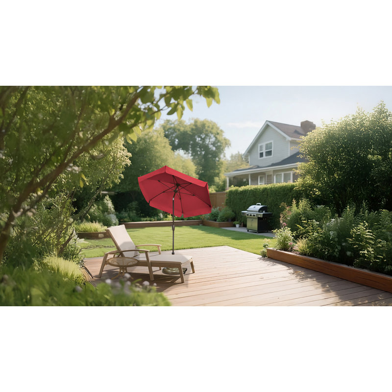 Parasol de marché 7,5 pi Home Garden, Rouge, Bronze champagne