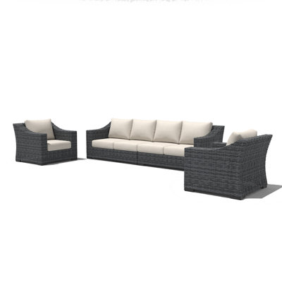 Eloisa Wicker 6 - Person Patio Conversation Sets with Cushions