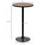 Table ronde à hauteur de barre de 42 po de hauteur avec base en bois rustique et en métal - polyvalente pour la fabrication de dessus de texture intérieur et extérieur