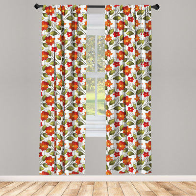 Floral Semi-Sheer Rod Pocket Sliding Panel