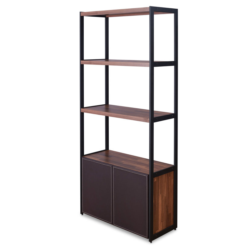 Bibliothèque à 3 tablettes avec portes Claudio