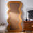 62.99"French-shaped irregular wave brown full-length mirror-243925118
