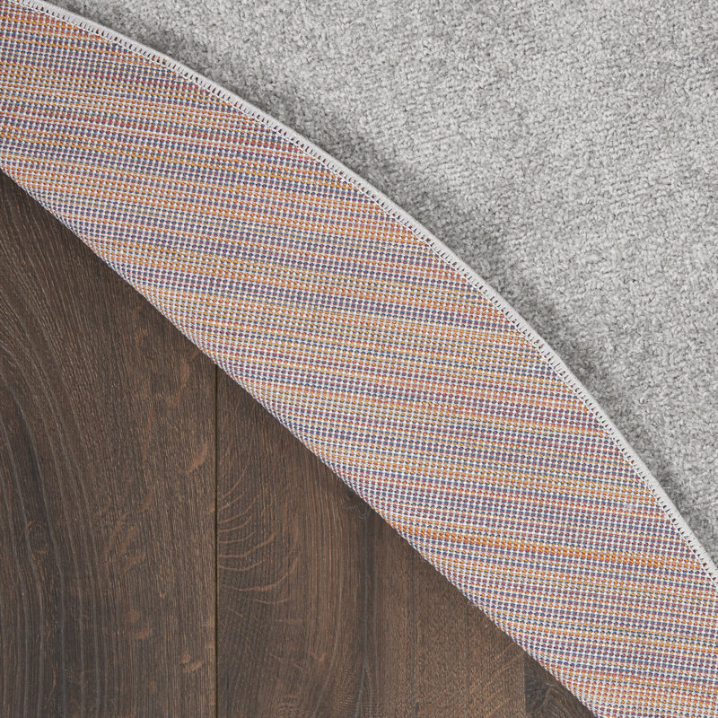 Tapis intérieur / extérieur argent / gris Nourison Essentials, Rond 6 pi