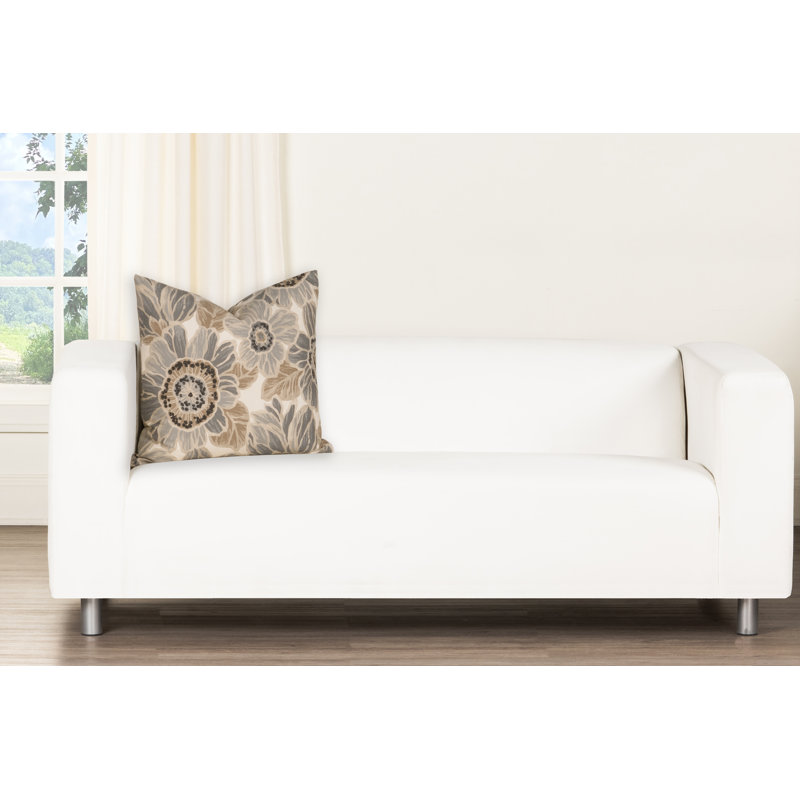 Coussin 100% coton Magnolia Home Fashions Garden Retreat, Polyester, Floral brun clair, H 16 po x l 16 po