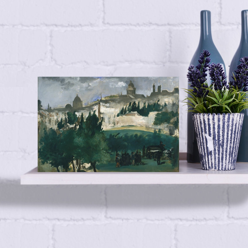 The Funeral, C.1867 Abstract Contemporary Horse City Landscape Wall Art Print by Edouard Manet - 1 Piece Wrapped Canvas Wall Art