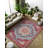 Motto Blue Oriental Machine Printed Cotton Polyester Area Rug-101197419