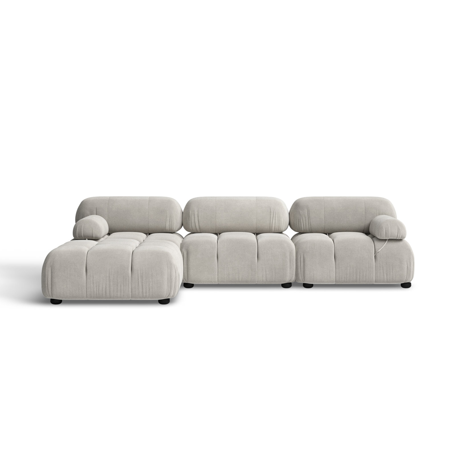 Sigma Modular Upholstered Reversible L-Sectional, Pebble Gray Corduroy