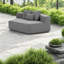Fauteuil d'appoint confortable bleu-gris, siège de sol modulaire, idéal pour les petits espaces